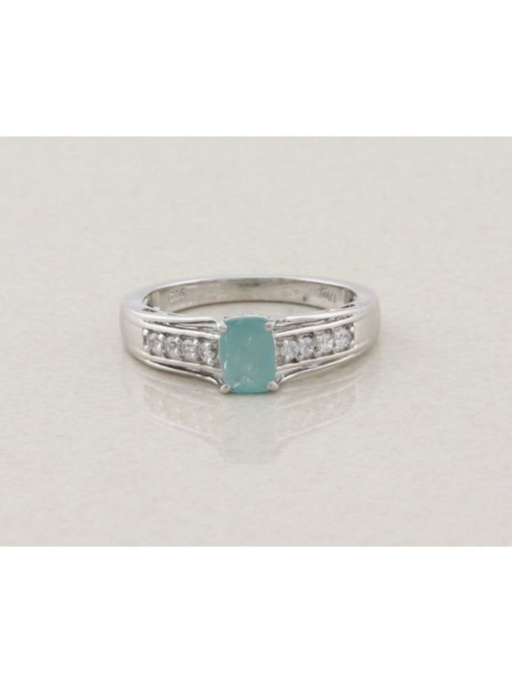 Sterling Silver Grandidierite & White Zircon Ring Size 9 1/4